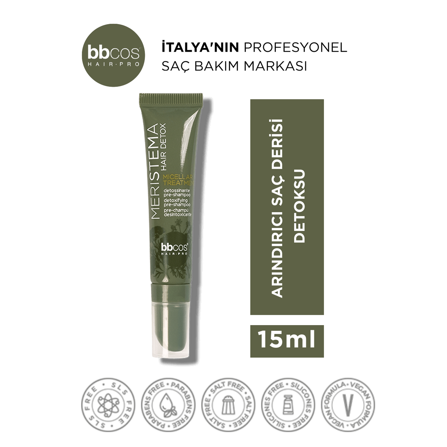 Meristema Micellar Treatment, Bitki Kök Hücreli Arındırıcı Saç Derisi Detoksu Tek Roll-on