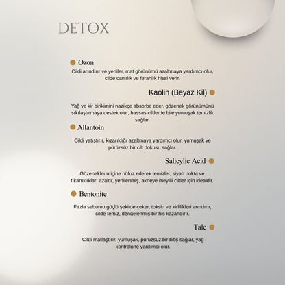 QZON Detox Arındırıcı Kil Maskesi – Siyah Nokta Karşıtı & Gözenek Sıkılaştırıcı Yüz Maskesi (75 ml)