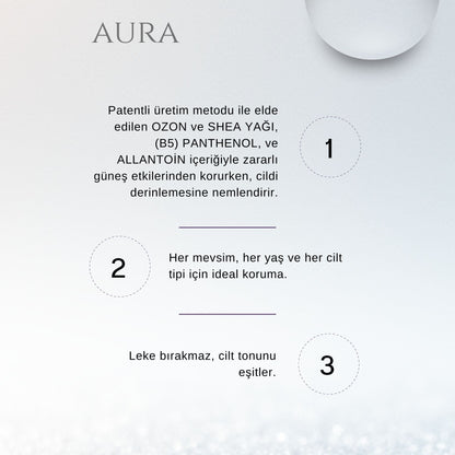 QZON Aura SPF 50 Yüz Güneş Kremi – Cilt Tonu Eşitleyici Güneş Kremi & Yaşlanma ve Leke Karşıtı 50ML