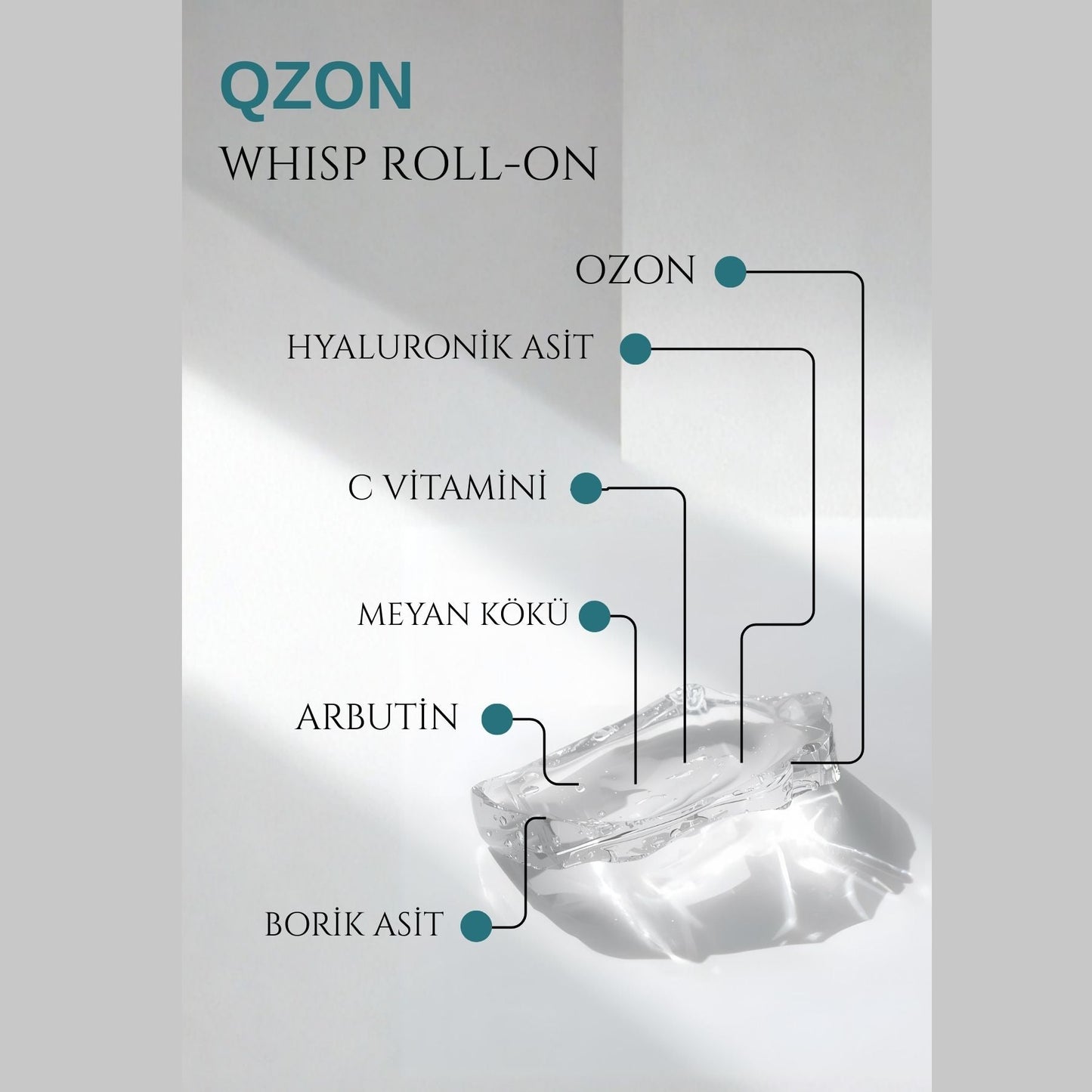 QZON Whisp Roll On - Koku Önleyici & Koltuk Altı Beyazlatıcı (Unisex)