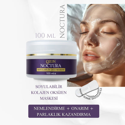QZON Noctura Soyulan Oksijen Maskesi & Kolajen Destekli Siyah Nokta Karşıtı Gece Maskesi (100 ml)